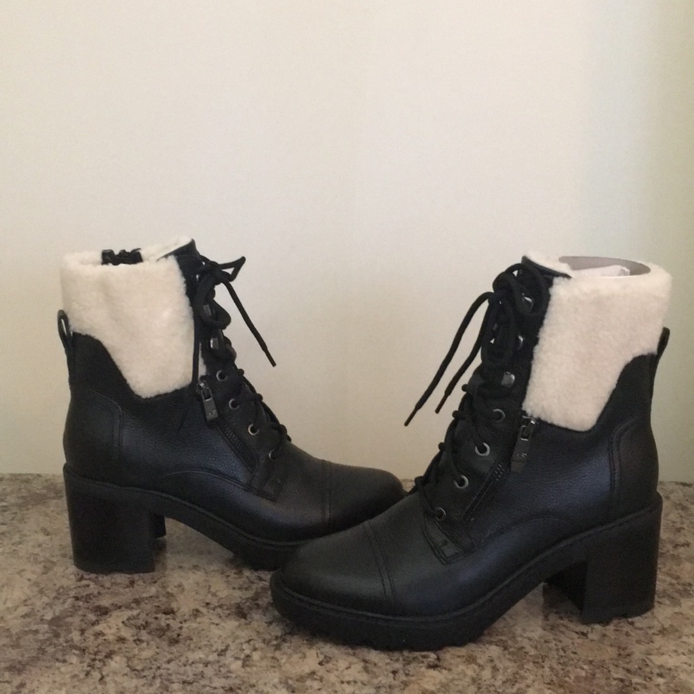 Marc Fisher Leather and Sherpa Boots